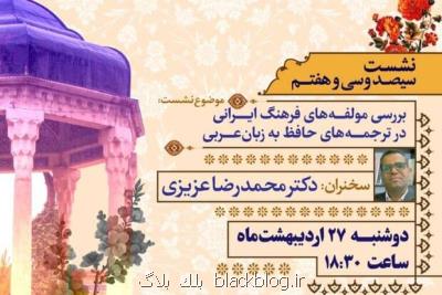 بررسی مؤلفه های فرهنگ ایرانی در ترجمه های حافظ به زبان عربی